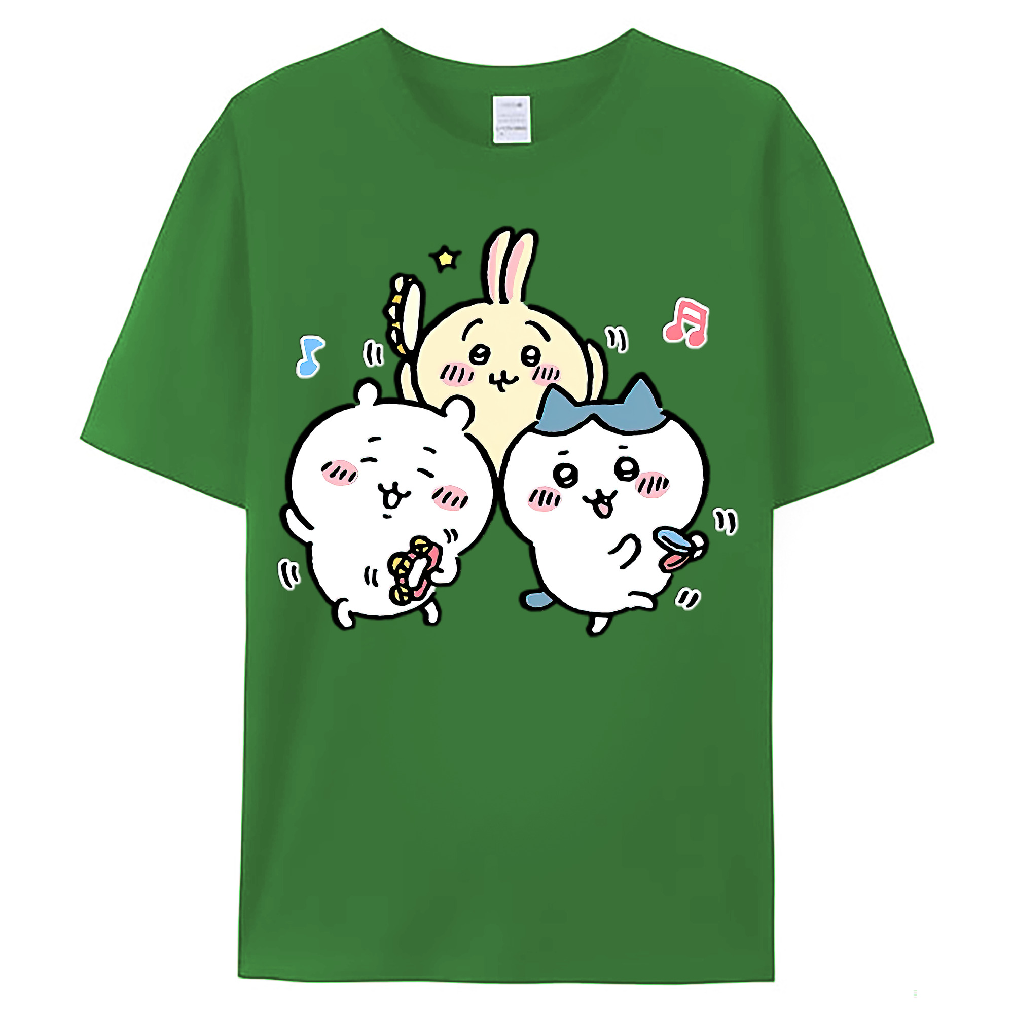 （画像用） ちいかわ ハチワレ Chii-kawa hachiware レディースカジュアルプリントTシャツ（綿100％）